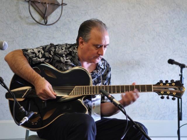 Steve Salerno playing his Mirabella Guitar